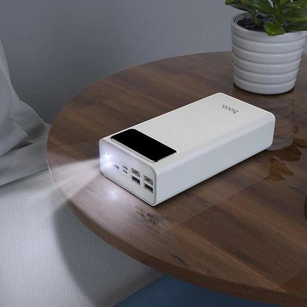 Портативна батарея power bank Hoco General LED Display J65 30000mAh |4USB/Lightning/Type-C, 2A| white  Hoco General LED  фото