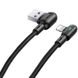 Дата кабель USAMS US-SJ455 U57 Lightning Dual Right-angle Cable With Colorful Light (1.2m) Чорний 1102 фото 4